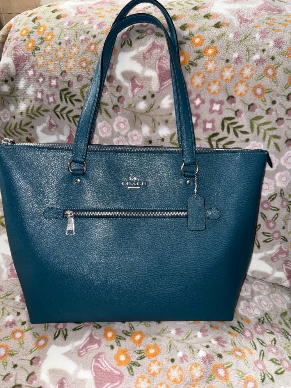 Coach galley tote color teal